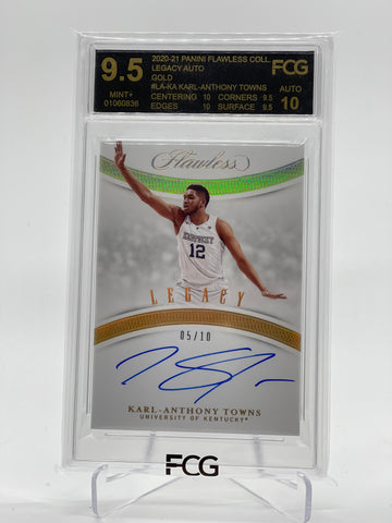 Karl Anthony Towns - 2020-21 Panini Flawless - Legacy Auto - FCG 9.5 Graded