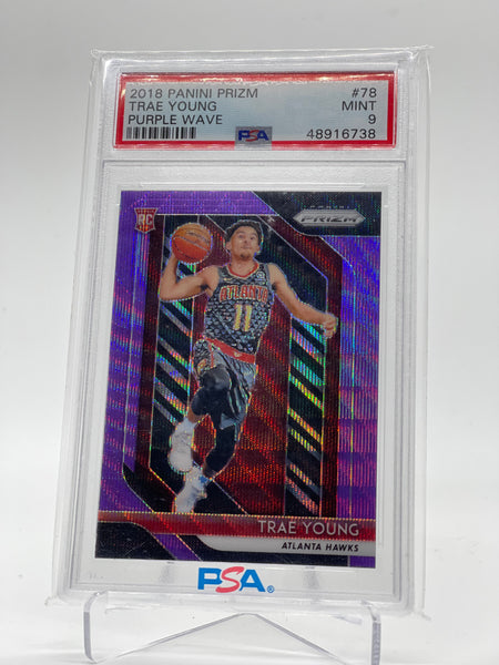 Trea Young - 2018 Panini Prizm - Purple Wave - PSA 9 GRADED